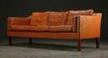 Tre-pers. sofa, læder, dansk møbelproducent