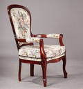 Armstol af mahogni i rococoform, ca. 1980