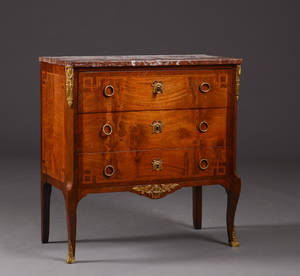 Kommode af rosentræ, Louis XV stil, 1900-tallet