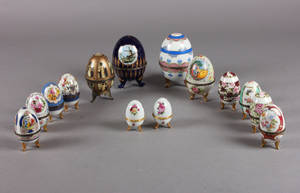Samling porcelænsæg, i Fabergé - stil 14 