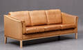 Stouby sofa tre pers, cognacfarvet læder 