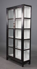 Vitrineskab, sort antikbemaling
