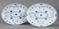 Royal Copenhagen  Kgl. P. Musselmalet Helblonde. To ovale fade. 2
