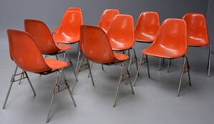 Charles Eames. Skalstole, model DSS. Orange glasfiber 10 