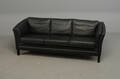 Dansk møbelproducent, 3-pers sofa i sort læder 