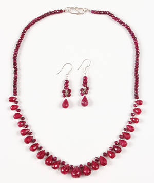 Smykkesæt, rubiner, sølv 3