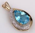 Topaz- og diamantvedhæng