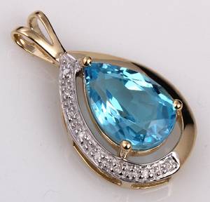 Topaz- og diamantvedhæng