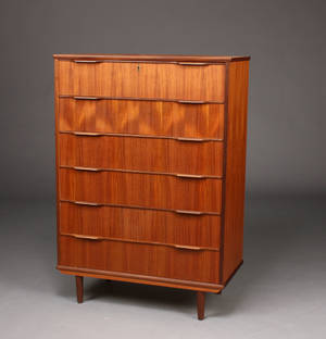 Kommode, teaktræ, dansk møbelproducent