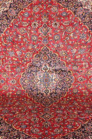 Persisk handknuten signerad matta Kashan 420x305 cm