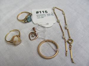 18 K GULD,  VIKT TOTALT INKL STENAR 14,5 GR