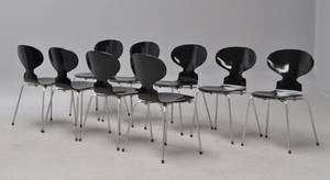 Arne Jacobsen. Sæt på ni stole, Myren, model 3101 9