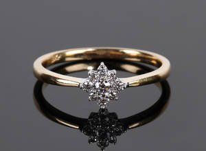 Brillantring af guld og hvidguld 18 kt.