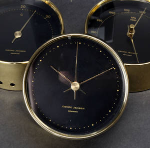 Henning Koppel für Georg Jensen, Wetterstationen, Messing  schwarz 3