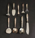 Gundorph Albertus for Georg Jensen. Samling Kaktus serveringsdele, sterling sølv  9