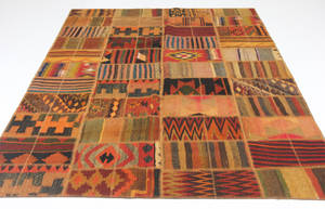 Persisk patchwork kelim, 250x175 cm.