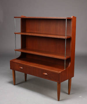 Reol, teaktræ, dansk møbelproducent