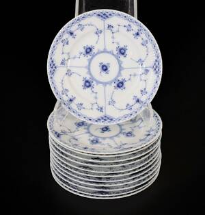 Assietter 12st, Musselmalet, Royal Copenhagen