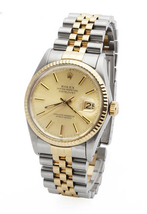 Rolex Datejust. Herrearmbåndsur i 18 kt. guld og stål, 1984