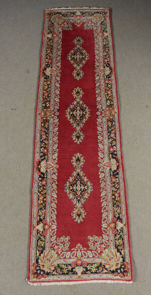 Persisk handknuten gallerimatta, 255x68 cm