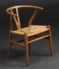 Hans J. Wegner. Y- stol med stel af massivt egetræ