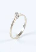 Soitairering af 14 kt hvidguld, 0.08 ct 