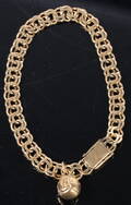 Birmarck armlænke med charm i form af bold 14 kt guld, 15,2 gram Denne vare er sat til omsalg under nyt varenummer 4021796