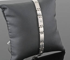 Diamond stainless steel bracelet approx. 0.06ct