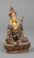 Tibetansk buddha i delvist forgyldt bronze, 1900-tallet.