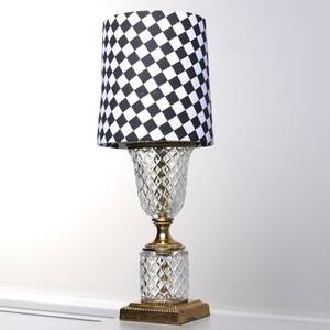 BORDSLAMPA, glas och mässing