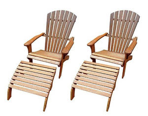 Par havestole med skammel af bambus 2