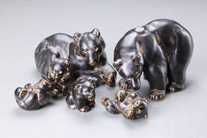 Knud Kyhn for Kgl.P. Samling figurer, stentøj. I sort 6