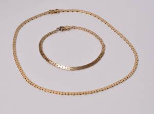 Murstens smykkesæt - halskæde samt armbånd - 14 kt. guld  2