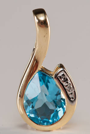 Topas- og diamantvedhæng 