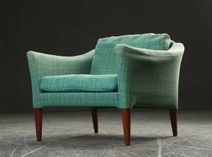 Lænestol, uld og palisander, 1960erne, dansk møbeldesign