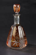 Portvinskaraffel af glas med sølvmontering, ca. 1925-30