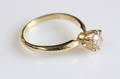 Solitairering, 14 kt guld, 0.75 ct.