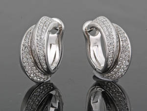 Cartier Diamond earrings , 18kt approx. 1.00ct 2. with papers