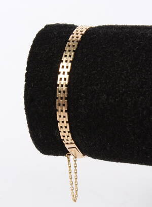 Armlænke, Murstensmønster, 8 kt guld, 9 gram