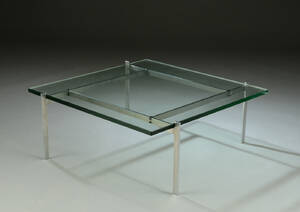 Poul Kjærholm, PK-61 sofabord, glas