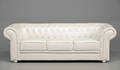 3-pers. Chesterfield sofa, hvid