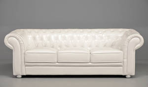 3-pers. Chesterfield sofa, hvid