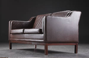 To-pers. sofa, læder, Dansk Møbelproducent