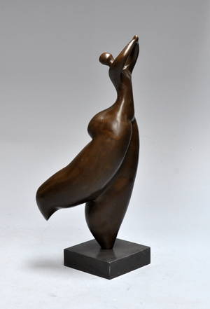 Broncefigur i form af dansende kvinde