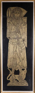 Engelsk brass rubbing forestillende Sir Roger de Trumpington 