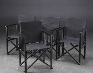 Fire instruktørstole, sortlakerede 4