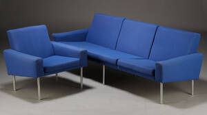 H. J. Wegner. H. J. Wegner. Tre-pers Lufthavns sofa samt lænestol 2