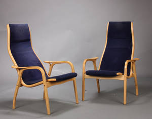 Yngve Ekström. Par Lamino lænestole, bøgetræ 2