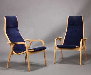 Yngve Ekström. Par Lamino lænestole, bøgetræ 2
