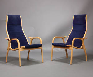 Yngve Ekström. Par Lamino lænestole, bøgetræ 2